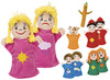 Poppen - handpop - Akros - poppen met twee gezichten - emotie - set van 6 assorti