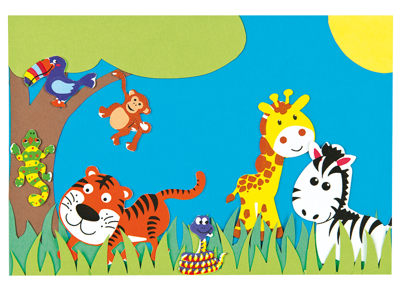Stickers - foam - dierentuin - set van 96 assorti