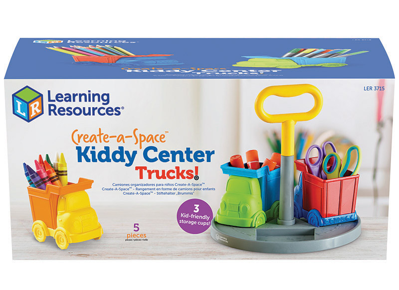 Opbergpotjes - Learning Resources Create-a-Space Kiddy Centre Trucks! - trucks - set van 5 assorti