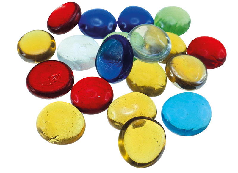 Loose parts - transparante glasstenen - mix - set van 680 gr