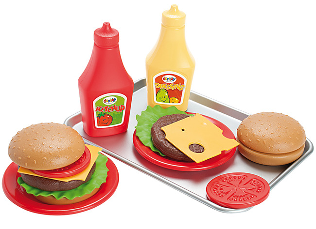 Kook- en eetset - Dantoy - fast food - hamburger  - set van 17