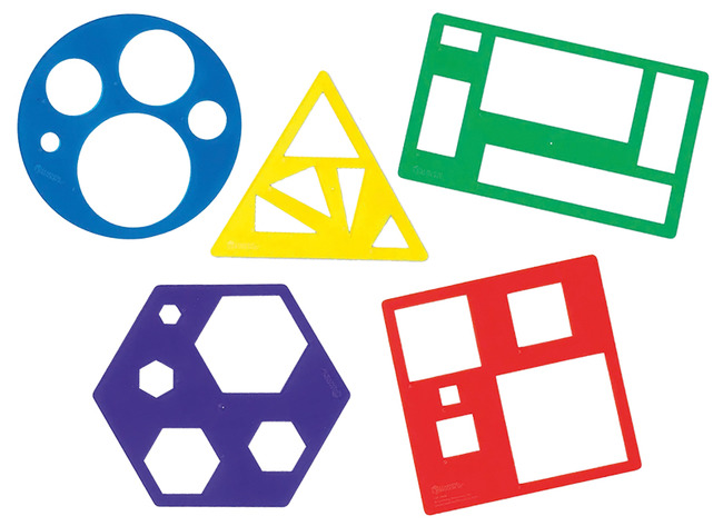 Sjablonen - Learning Resources Primary Shapes Template Set - geometrische vormen - set van 5 assorti