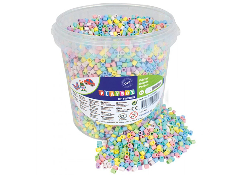 Kralen - strijkkralen - midi - emmer - pastel - set van 5000 assorti