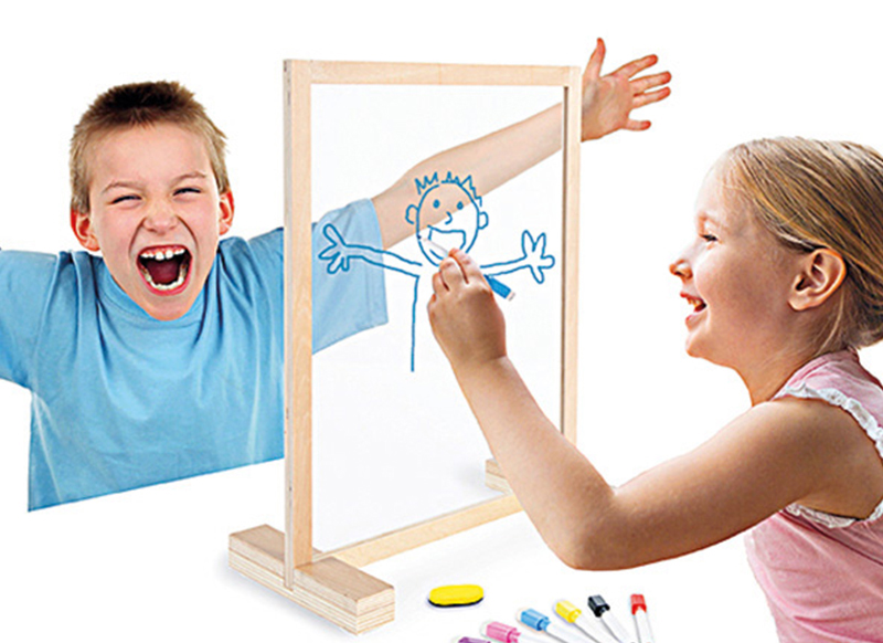 Bord - schrijfbord - Akros The Magic Window - hout - transparant - per stuk