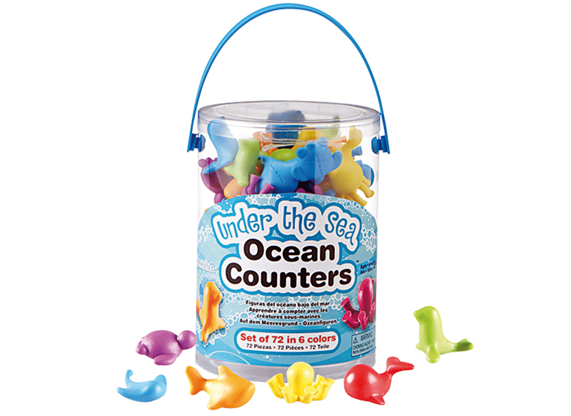 Sorteren - Learning Resources In The Garden / Under The Sea Ocean Critter Counters - plastic - zeedieren - tuindieren - set van 72 assorti