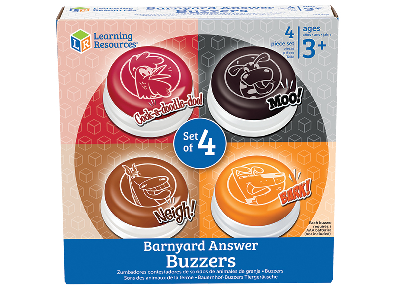Antwoordknoppen - Learning Resources Barnyard Answer Buzzers - dierengeluiden - set van 4 assorti