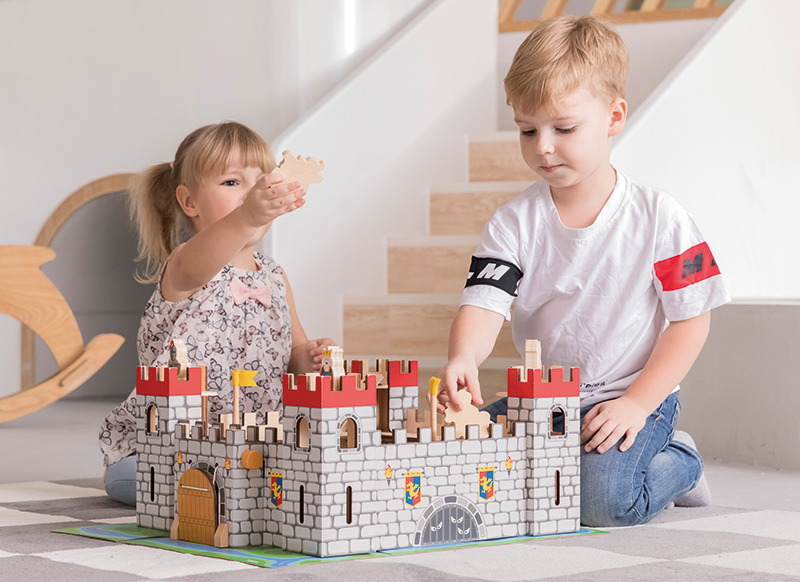 Speelgoed kasteel - Viga - hout - per set
