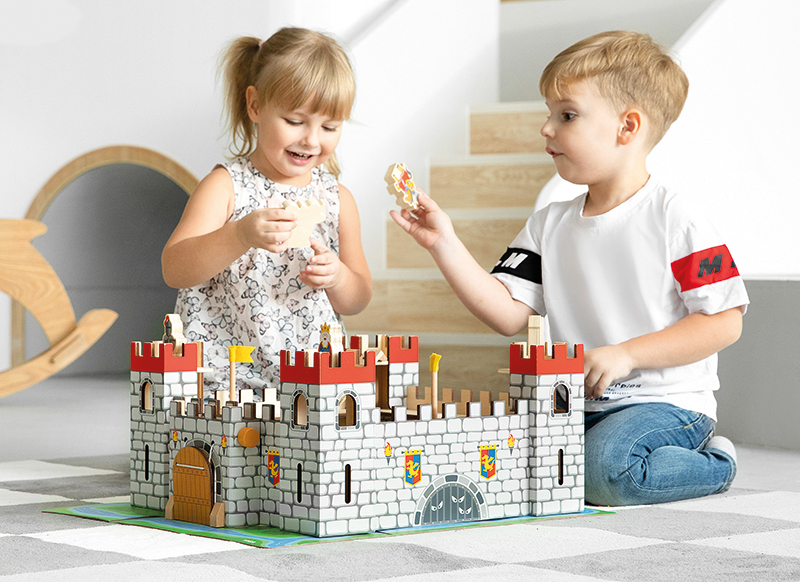 Speelgoed kasteel - Viga - hout - per set