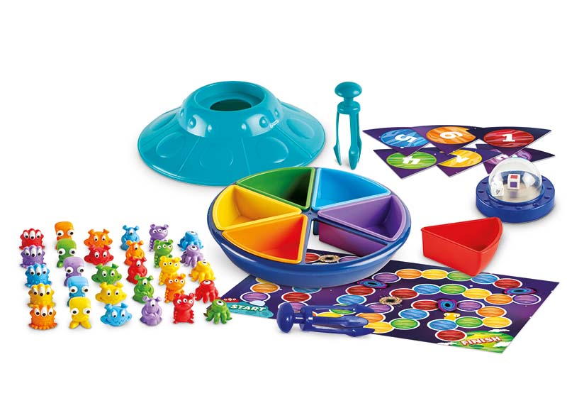 Spel - sorteerspel - Learning Resources Oodles of Aliens! Sorting Saucer - aliens sorteren - ufo - ruimteschip - kleur en vorm - per spel