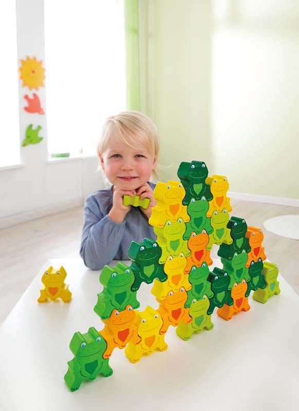 Stapelspel - Haba - stapelbare kikkers - vorm en kleur - per spel