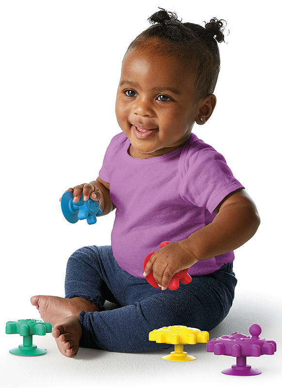 Eerste speelgoed - Stem - Bright Stars - Suction Gears - set van 5