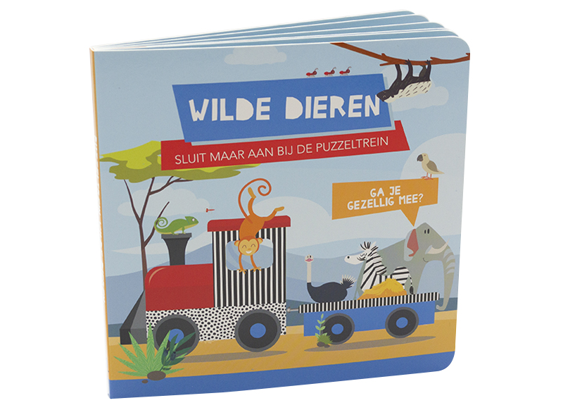 Boek - boek met puzzel - wilde dieren - per stuk