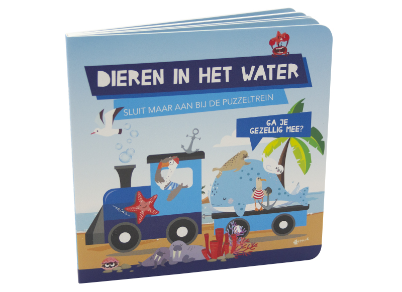 Boek - boek met puzzel - dieren in het water - per stuk