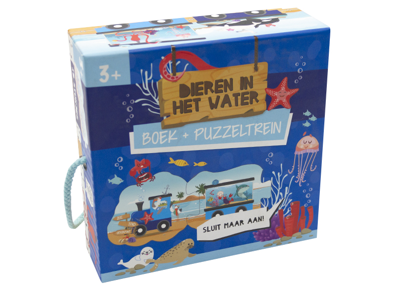Boek - boek met puzzel - dieren in het water - per stuk