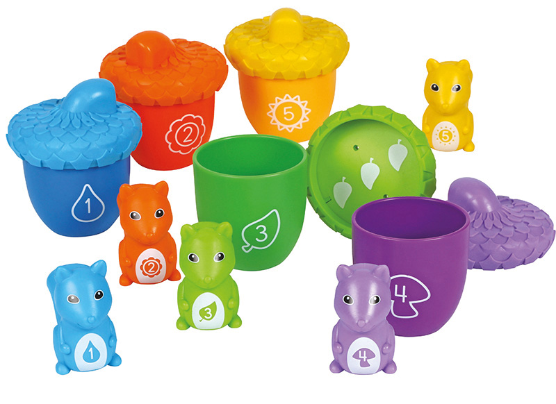 Tellen en sorteren - Learning Resources Snap-n-Learn Surprise Squirrels - kleuren en cijfers - per set
