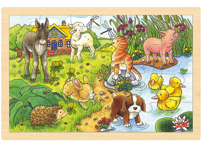 Puzzel - wondere wereld - boerderijdieren - 24 stukjes - per stuk