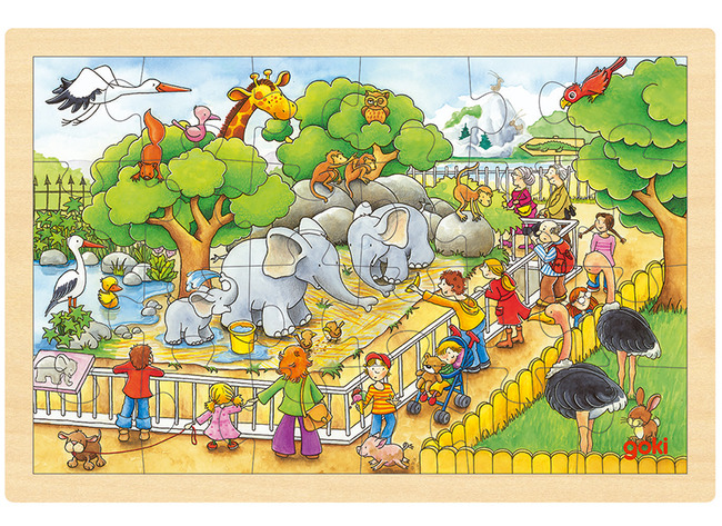 Puzzel - wondere wereld -  de zoo - 24 stukjes - per stuk