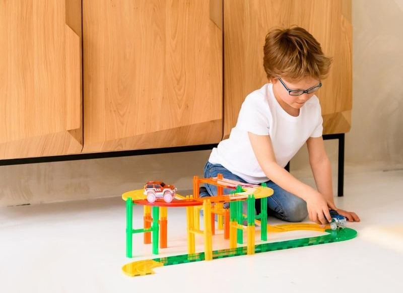 Bouwset - Coblo - racebaan - magnetisch - set van 37