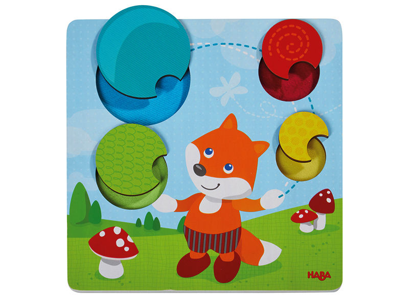 Puzzel - Haba - tactiele puzzel - vos - kleurherkenning