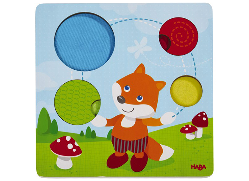 Puzzel - Haba - tactiele puzzel - vos - kleurherkenning