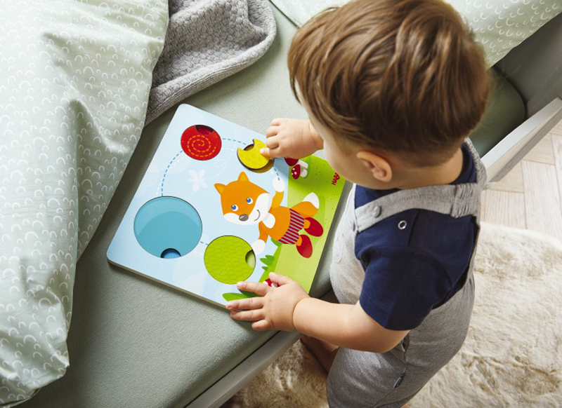 Puzzel - Haba - tactiele puzzel - vos - kleurherkenning