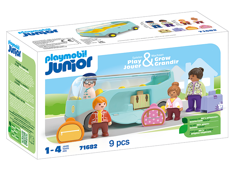 Speelsets - PLAYMOBIL Junior 71682 Autobus - voertuigen - set van 9