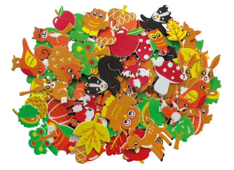 Foam - stickers - het bos - set van 100 assorti