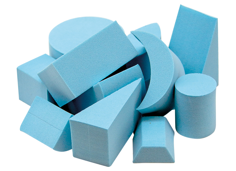 Stempels - foam - geometrische vormen - set van 12 assorti