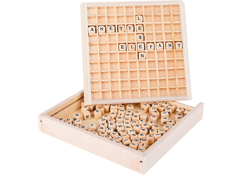 Taal - letterdoos - hout - per set