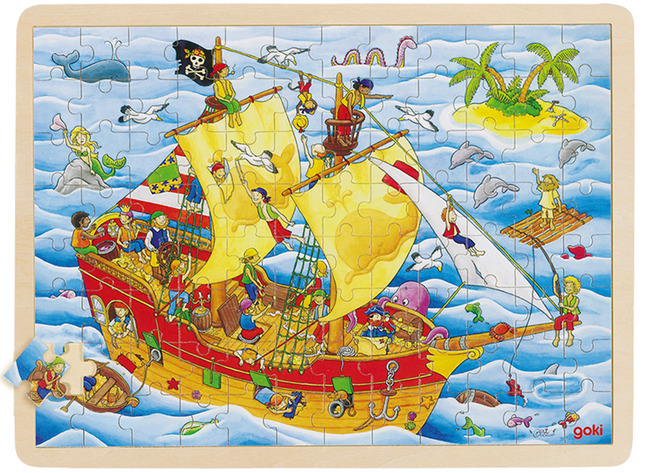 Puzzel - themapuzzel - piratenschip - 96 stukjes - per stuk