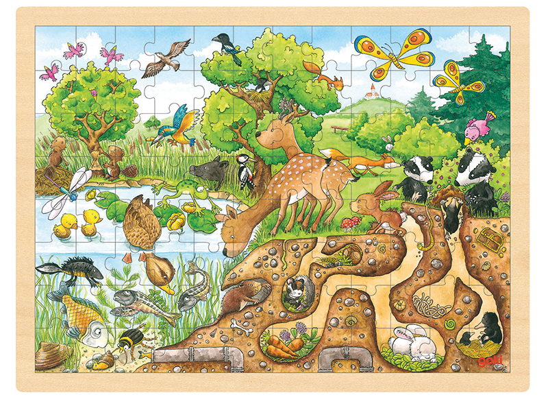Themapuzzel - ontdek de natuur - 96 stukjes - hout - per stuk