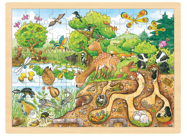 Puzzel - themapuzzel - ontdek de natuur - 96 stukjes - per stuk
