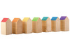 Bouwset - Ocamora - houten huisjes - regenboog - set van 7