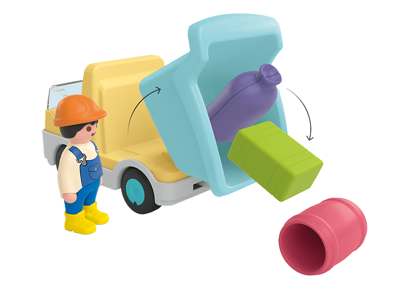 Speelsets - PLAYMOBIL Junior 71686 Ladingwagen met sorteer-garage - beroepen - set van 9