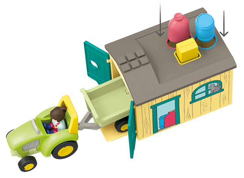 Speelsets - PLAYMOBIL Junior 71656 Boerderijavontuur met tractor, aanhanger en dieren vrienden - boerderij - set van 29