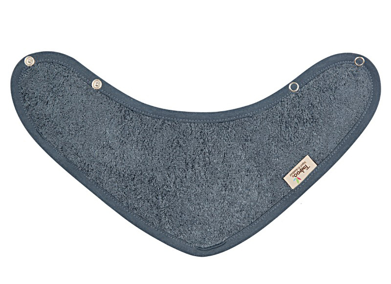 Slab - kwijlslab - Timboo - 36 x 20 cm - dubbel gelaagd - met drukknop - marin - per stuk
