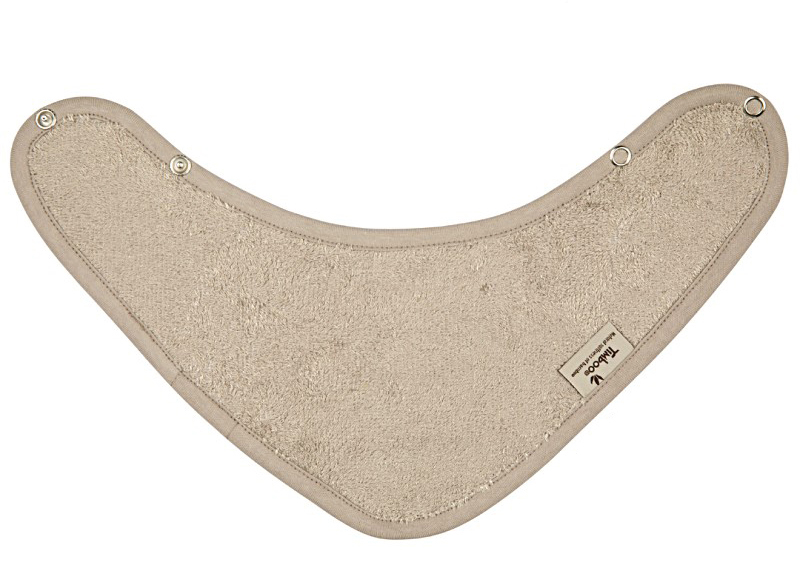 Slab - kwijlslab - Timboo - 36 x 20 cm - dubbel gelaagd - met drukknop - frosted almond - per stuk