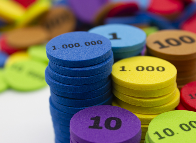 Rekenschijfjes - Learning Resources European Place Value Disks - genummerd - foam - per set