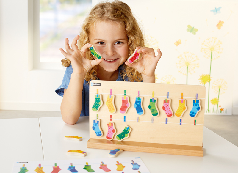 Sorteerspel - Nathan - sokken sorteren - kleur - magnetisch - per spel