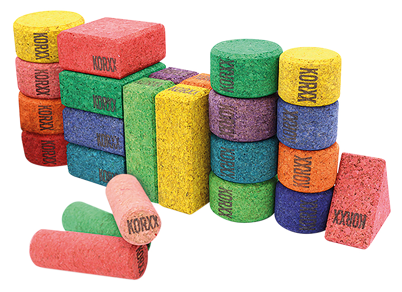 Bouwset - Korxx C Mix Form - kurk - set van 56 assorti