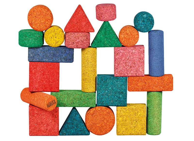 Bouwset - Korxx C Mix Form - kurk - set van 56 assorti