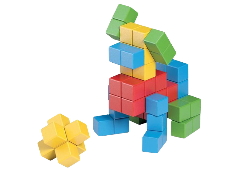 Bouwset - Geomag Magicube Full Color Recycled Crystal - magnetisch - set van 64