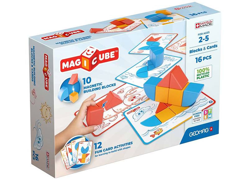 Bouwset - Geomag Magicube Shapes Blocks & Cards - magnetisch - set van 16