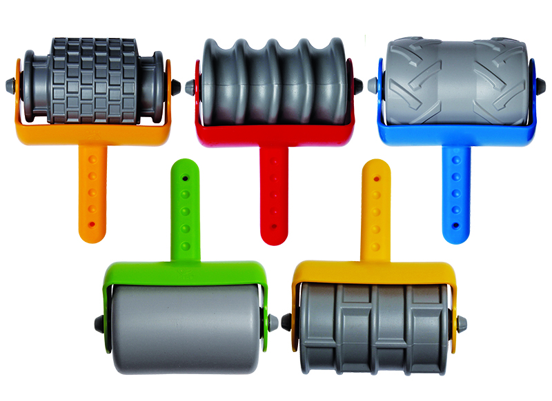 Boetseermateriaal - boetseerrollen - zand - set van 5 assorti