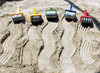 Zand - structuurrollers - set van 5 assorti