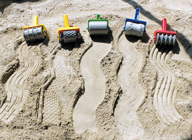 Boetseermateriaal - boetseerrollen - zand - set van 5 assorti