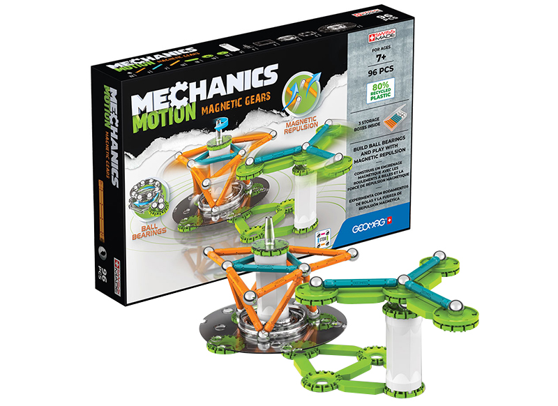 Bouwset - Geomag Mechanics Motion Recycled 2 Magnetic Gears - magnetisch - set van 96