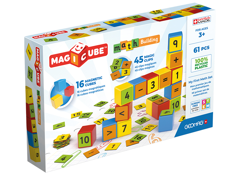 Bouwset - Geomag Magicube Math Building Recycled Clips - magnetisch - set van 61