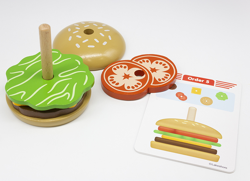 Kleur en vorm - nabouwen - Lakeshore Learning - Create-A-Burger Sequencing Stacker - hamburgers - per spel