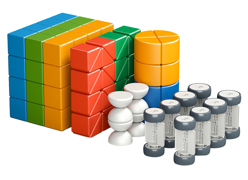 Bouwset - Geomag Education Magicube 4 Shapes Recycled Bulk - magnetisch - set van 128